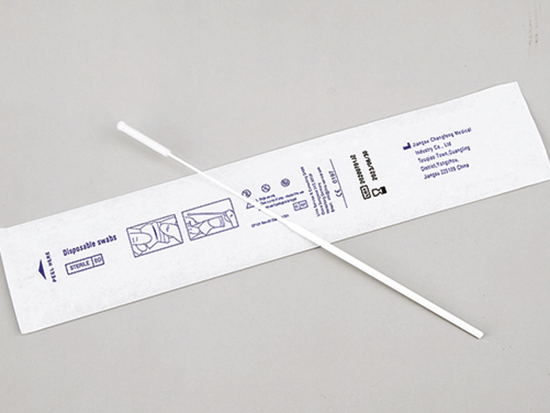 Disposable flocked nasopharyngeal sampling swab