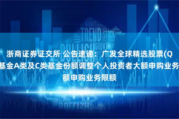 浙商证券证交所 公告速递：广发全球精选股票(QDII)基金A类及C类基金份额调整个人投资者大额申购业务限额